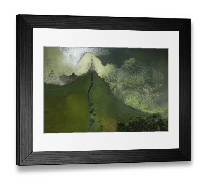 Framed Print : Aerial view, lake shore, Bannwaldsee Framed Print : Aerial view, lake shore, Bannwaldsee