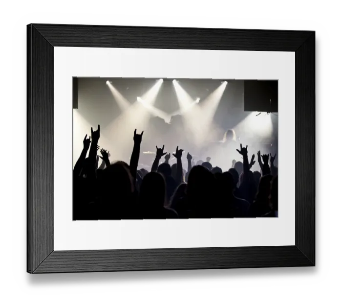 Framed Print : Concert-goers, audience, holding up their hands