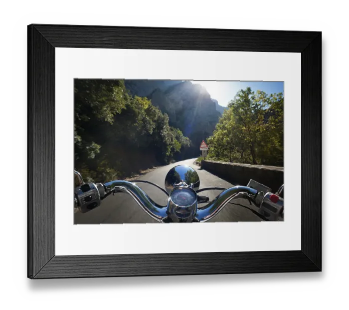 Framed Print : Motor scooter being driven in the Gorges de Galamus Framed Print : Motor scooter being driven in the Gorges de Galamus