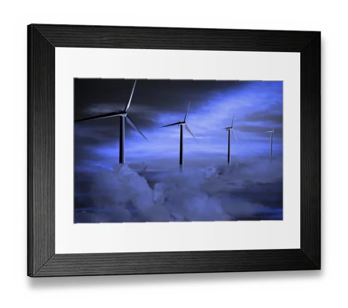 Framed Print : Wind turbines among clouds Framed Print : Wind turbines among clouds