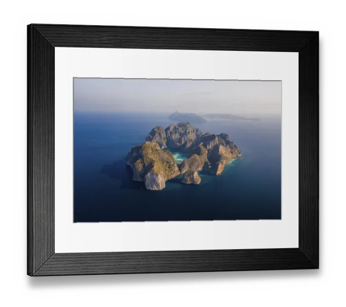 Framed Print : Aerial view, Koh Phi Phi Leh at sunrise