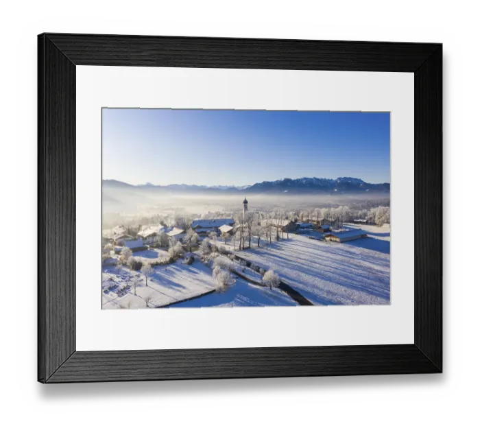 Framed Print : Village GaiBach in winter