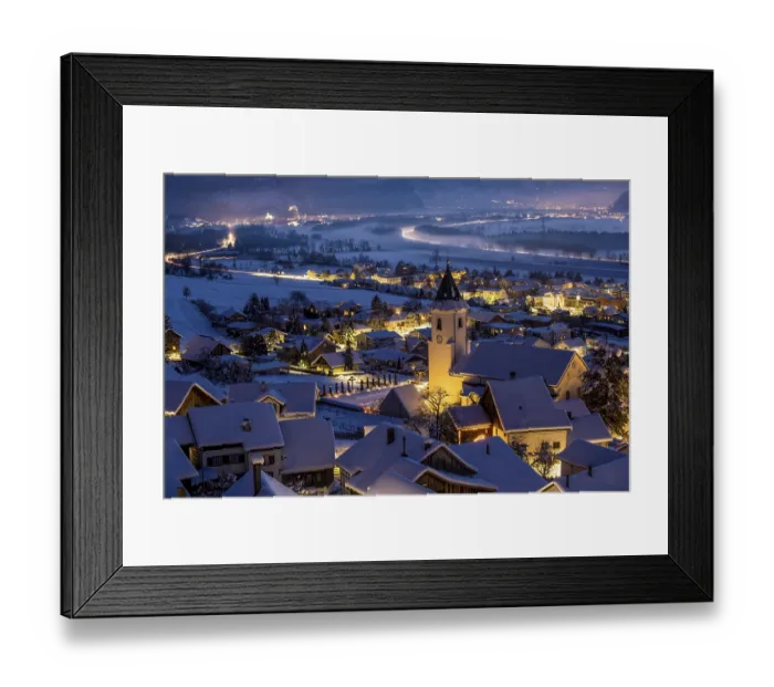 Framed Print : Local view, house, roof, snow, winter