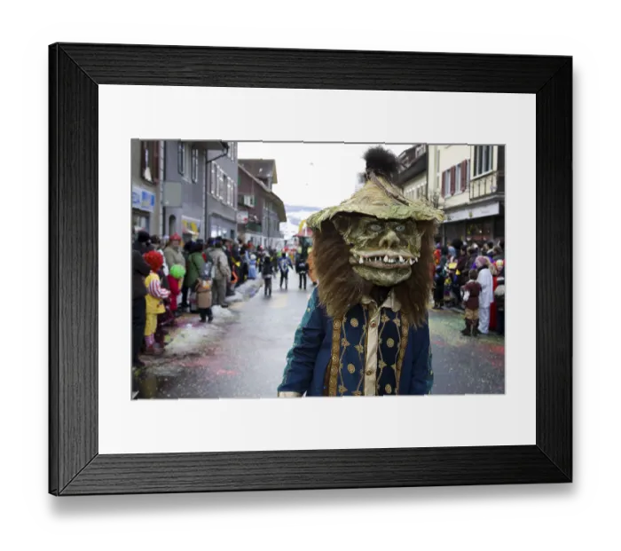 Framed Print : Scary monster mask at the carnival parade in Malters