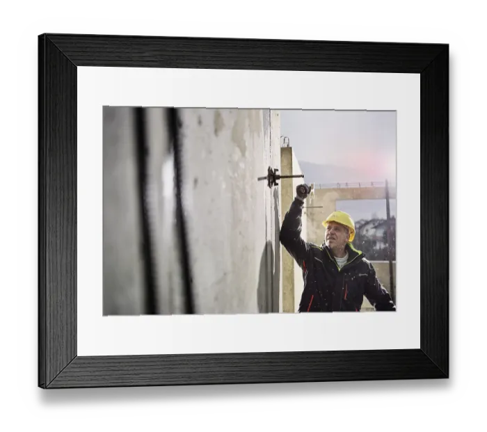 Framed Print : Construction worker at building site Framed Print : Construction worker at building site