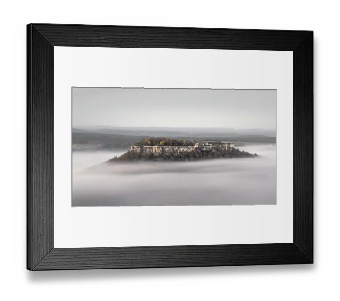 Framed Print : Fortress Konigstein im Nebel Framed Print : Fortress Konigstein im Nebel