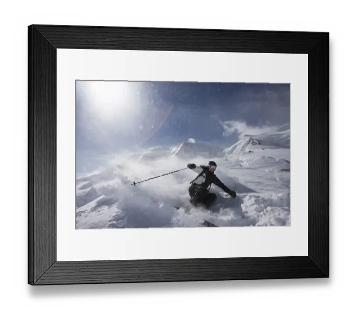 Framed Print : Skier, St. Moritz, Grisons, Switzerland, Europe