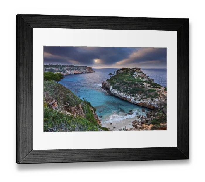 Framed Print : Coast at dawn, Calo des Moro, Santanyi