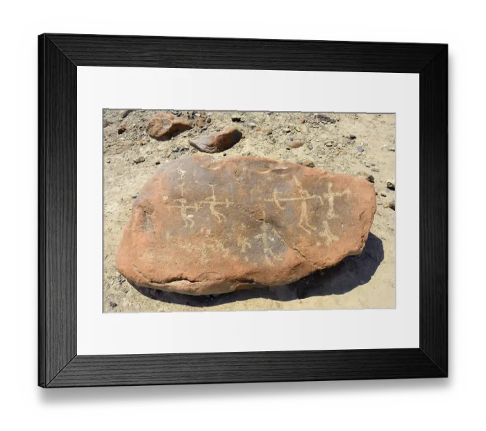 Framed Print : Stone Age depictions on a rock Framed Print : Stone Age depictions on a rock