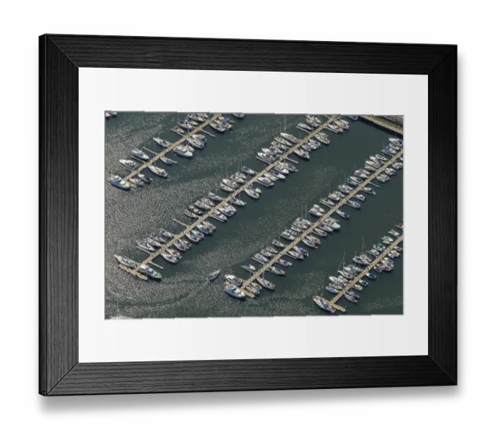 Framed Print : Aerial view, marina, Kuhlungsborn