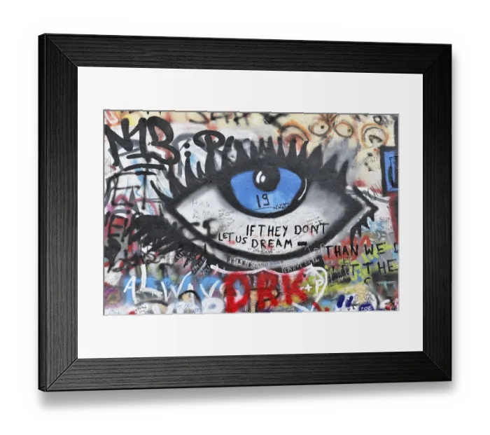 Framed Print : John Lennon wall, graffiti, Prague, Czech Republic