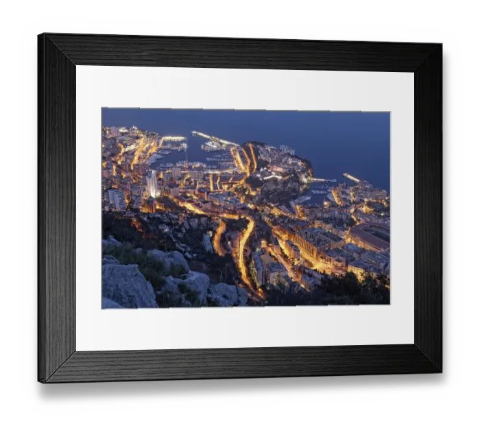 Framed Print : View from Tete de Chien over the Principality of Monaco