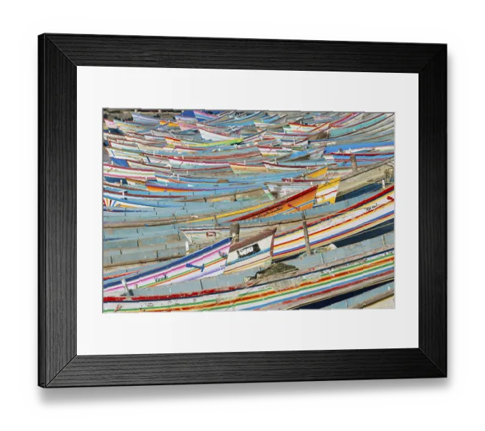 Framed Print : Colorful fishing boats in the harbour Framed Print : Colorful fishing boats in the harbour