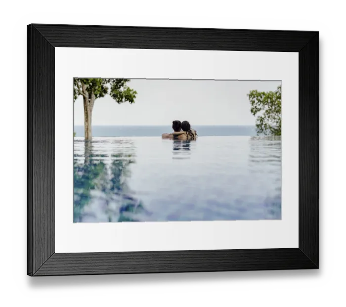 Framed Print : Mother and daughter by the pool, Vietnam Framed Print : Mother and daughter by the pool, Vietnam