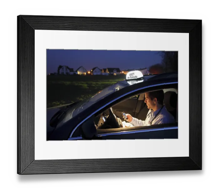 Framed Print : Young GP, general practitioner working in the country