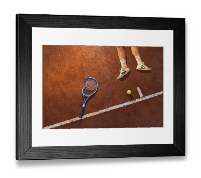 Framed Print : Tennis player lying on the ground Framed Print : Tennis player lying on the ground