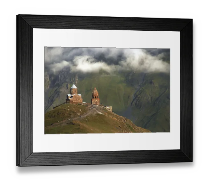 Framed Print : Zminda Sameba pilgrimage church in the High Caucasus Framed Print : Zminda Sameba pilgrimage church in the High Caucasus