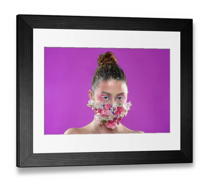 Framed Print : Young woman with face mask, Corona Series, Germany Framed Print : Young woman with face mask, Corona Series, Germany