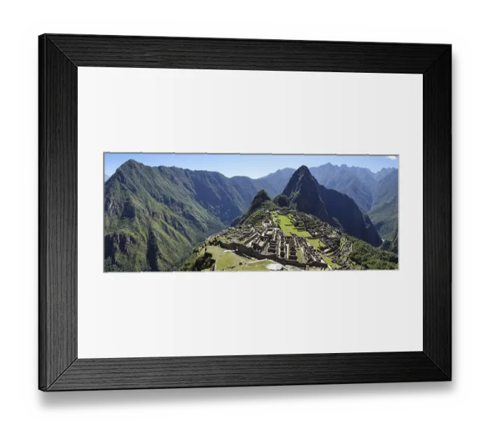 Framed Print : Inca ruined city with Mount Huayna Picchu