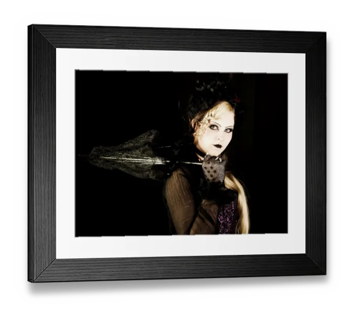 Framed Print : Woman, Gothic, serious, parasol Framed Print : Woman, Gothic, serious, parasol