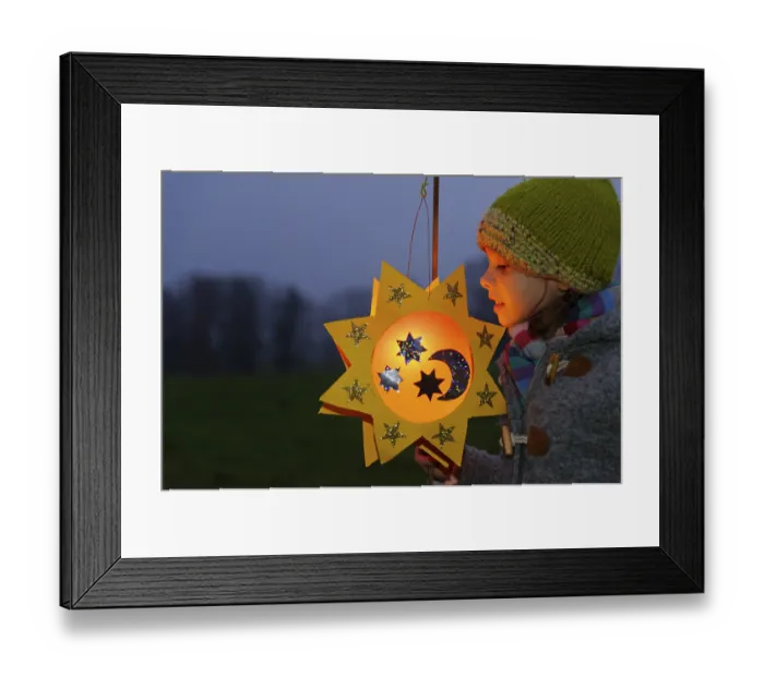 Framed Print : Girl with a lantern at a St. Martin's parade