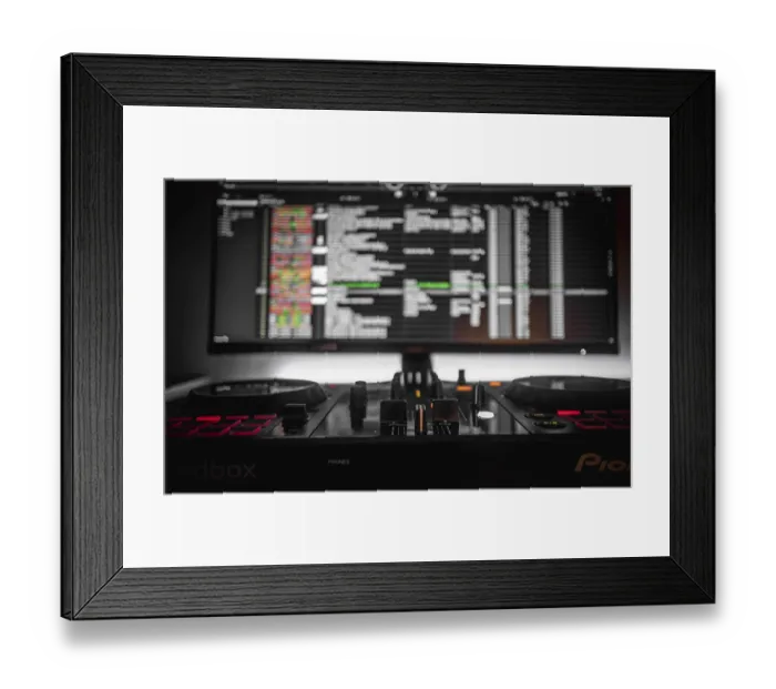 Framed Print : Dj console and monitor, bokeh, Pioneer DJ Framed Print : Dj console and monitor, bokeh, Pioneer DJ