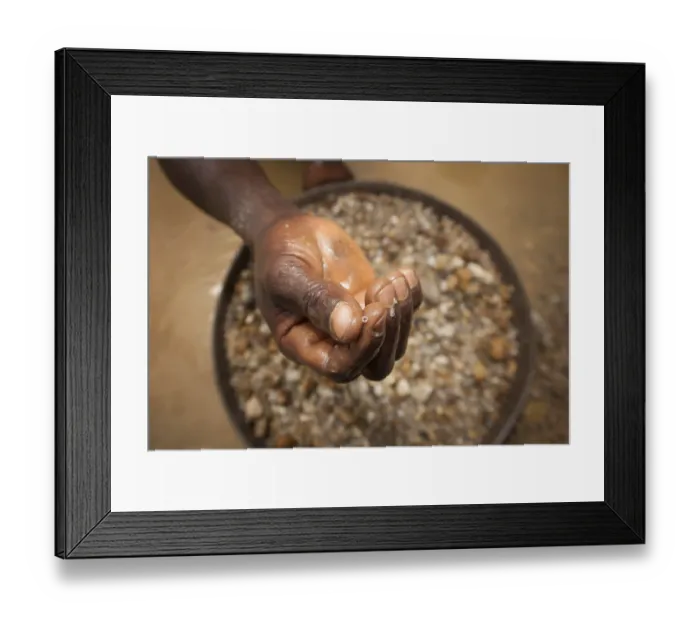 Framed Print : Find of a small diamond, approx two carat Framed Print : Find of a small diamond, approx two carat