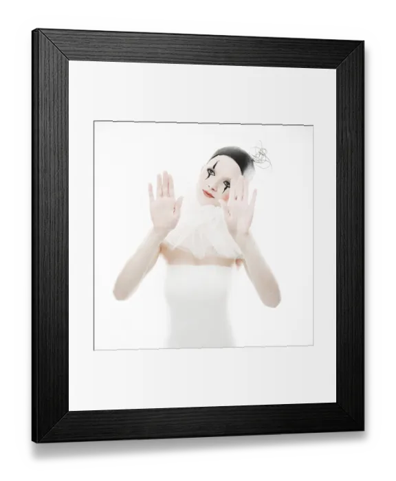 Framed Print : Woman dressed up as a pierrot Framed Print : Woman dressed up as a pierrot