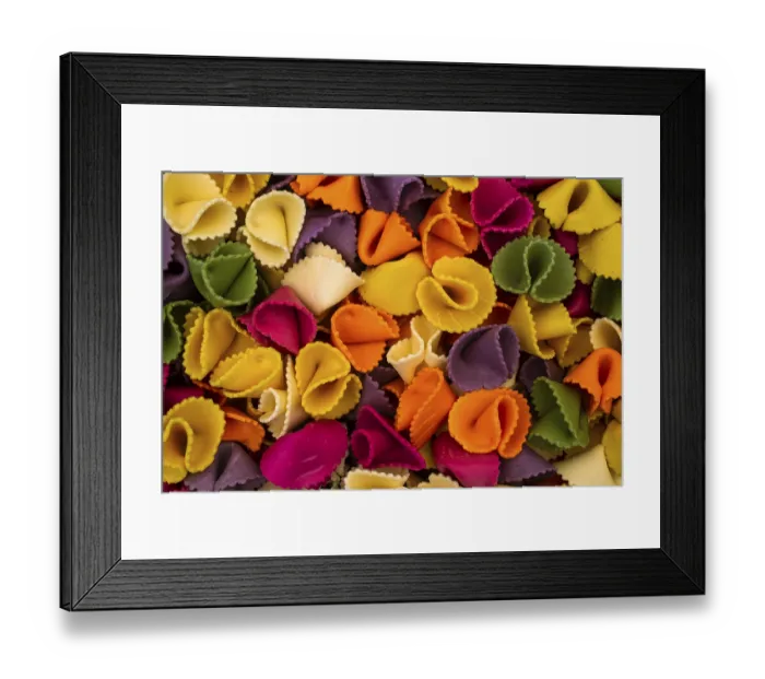 Framed Print : Farfalle, multi colored pasta, Canada