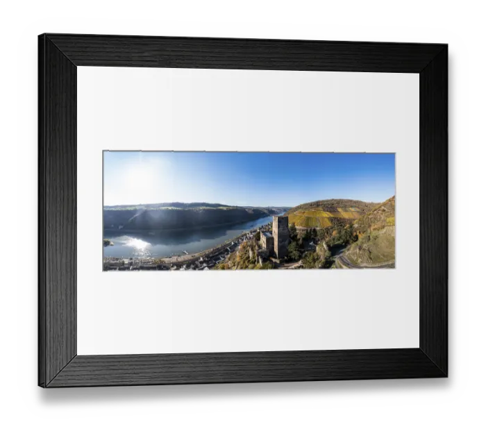 Framed Print : Aerial view, Gutenfels Castle in Kaub on the Rhine