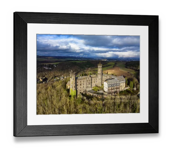 Framed Print : Aerial view, Schaumburg Castle