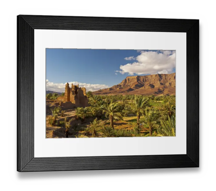 Framed Print : Ruined Kasbah, a former Berbers residential castle built of adobe