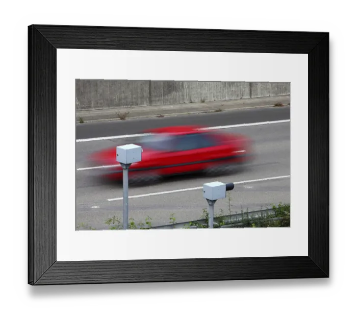 Framed Print : Radar controlled speed monitoring with speed cameras Framed Print : Radar controlled speed monitoring with speed cameras