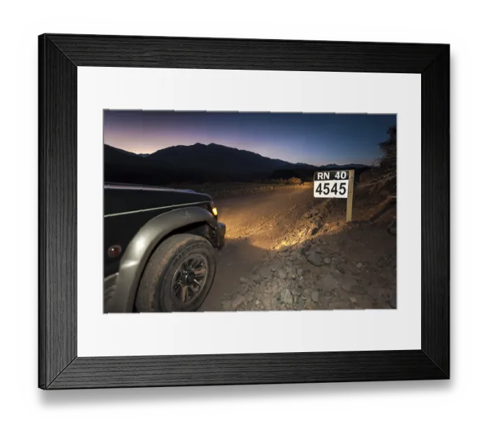 Framed Print : Signpost of 4545 kilometres on Route 40 or Ruta 40 Framed Print : Signpost of 4545 kilometres on Route 40 or Ruta 40