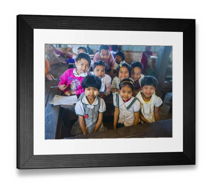 Framed Print : School children sitting at their desks Framed Print : School children sitting at their desks
