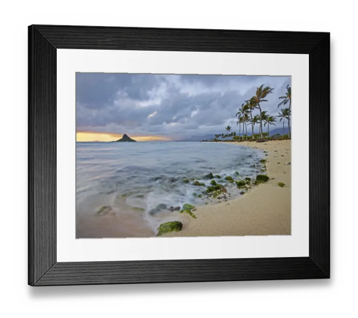 Framed Print : Sandy beach at Kualoa Regional Park
