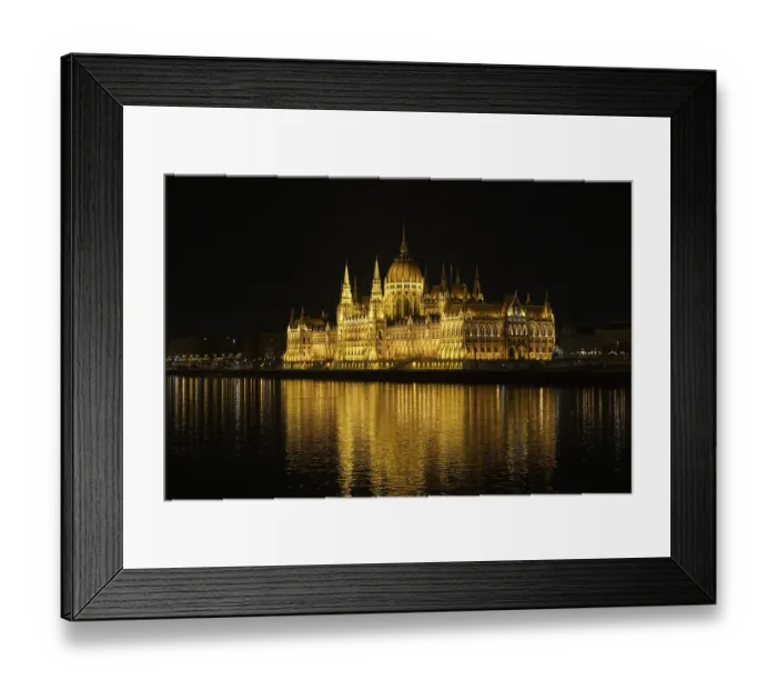 Framed Print : Parliament with Danube by night, Budapest, Hungary Framed Print : Parliament with Danube by night, Budapest, Hungary
