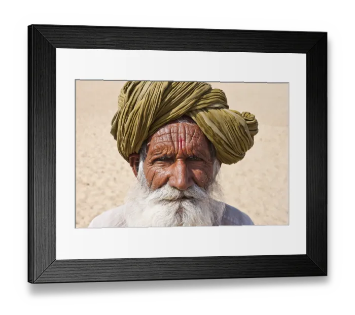 Framed Print : Portrait of an elderly Rajasthani Framed Print : Portrait of an elderly Rajasthani