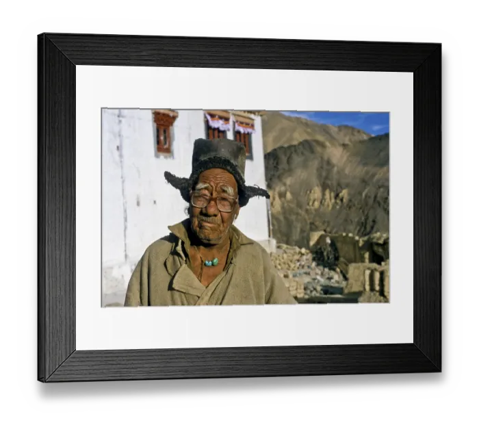 Framed Print : Portrait of a man from the remote Lamayuru Gompa Framed Print : Portrait of a man from the remote Lamayuru Gompa