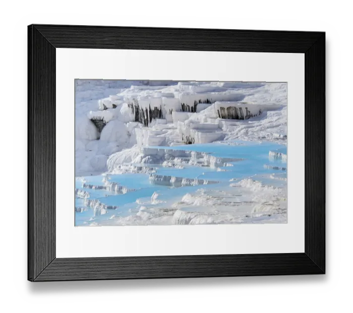 Framed Print : Terraced travertine thermal pools