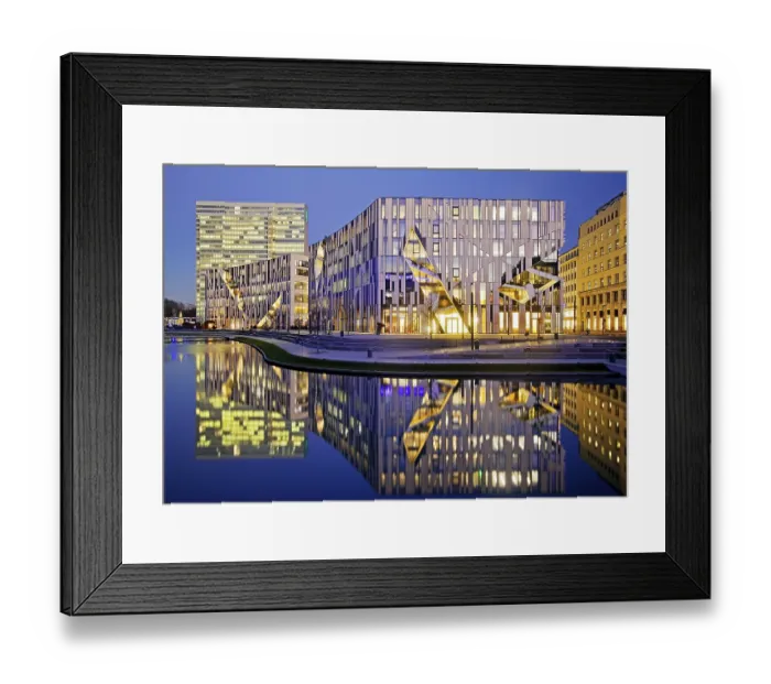Framed Print : Dreischeibenhaus and Ko-Bogen office and retail complex by architect Daniel Libeskind Framed Print : Dreischeibenhaus and Ko-Bogen office and retail complex by architect Daniel Libeskind