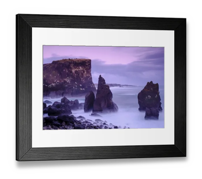 Framed Print : Rugged rock needles near Reykjanesta