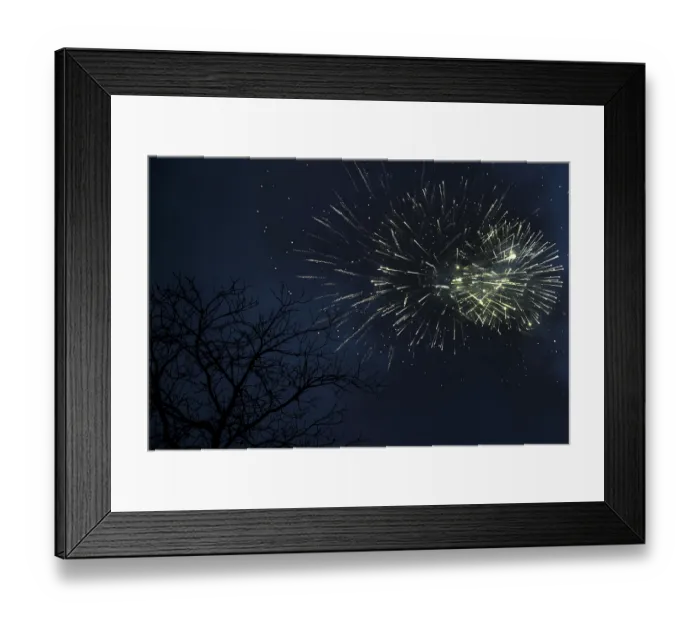 Framed Print : Fireworks in the night sky, New Year's Eve Fireworks in the night sky