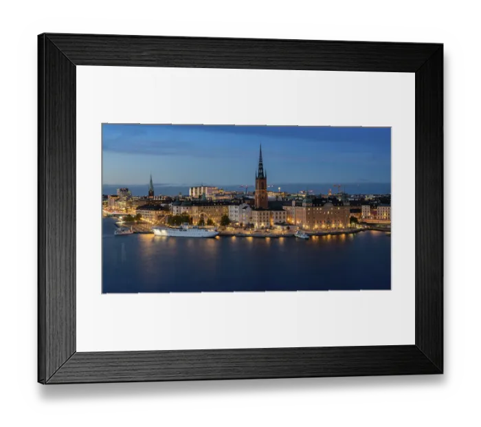 Framed Print : Old Town Stockholm at blue hour