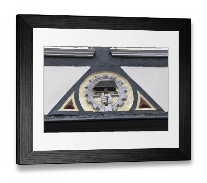 Framed Print : Decoration on half-timbered house Framed Print : Decoration on half-timbered house