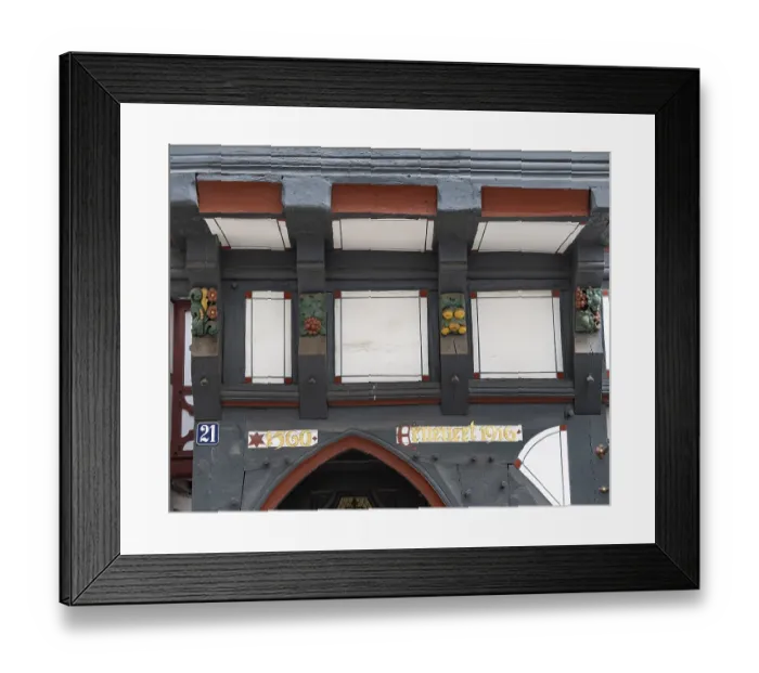 Framed Print : Decoration on half-timbered house Framed Print : Decoration on half-timbered house