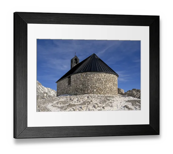 Framed Print : Kapelle Maria Heimsuchung am Zugspitzplatt Framed Print : Kapelle Maria Heimsuchung am Zugspitzplatt