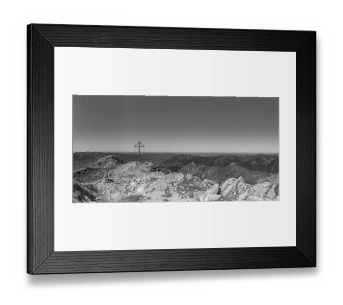 Framed Print : Mountain panorama with summit cross from GroBer Dumb