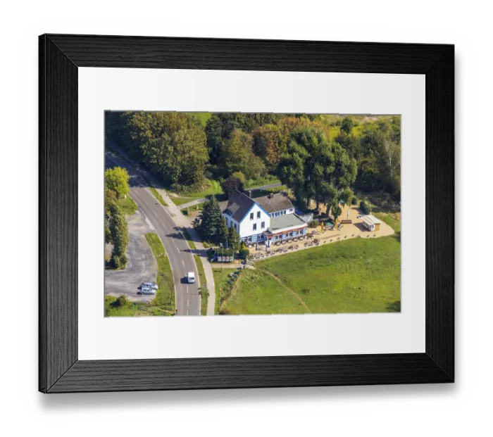 Framed Print : Aerial view, Kulturhaus Strandhaus Ahr Framed Print : Aerial view, Kulturhaus Strandhaus Ahr