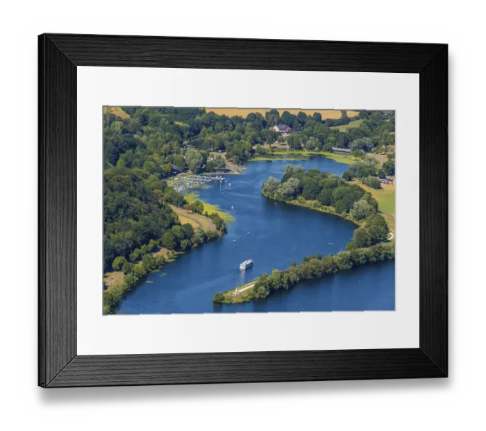 Framed Print : Aerial view of Seglerhaus /  Heveney harbour on the city limits of Bochum Witten